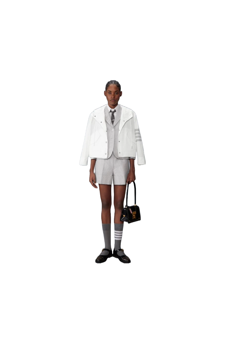 Hooded cropped anorak jacket
