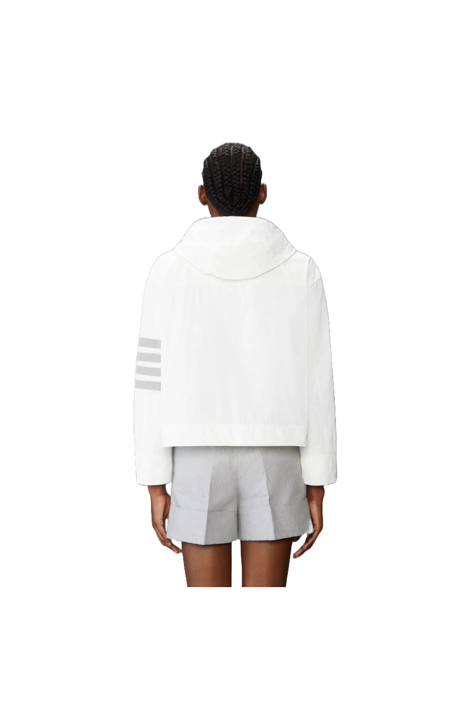 Hooded cropped anorak jacket