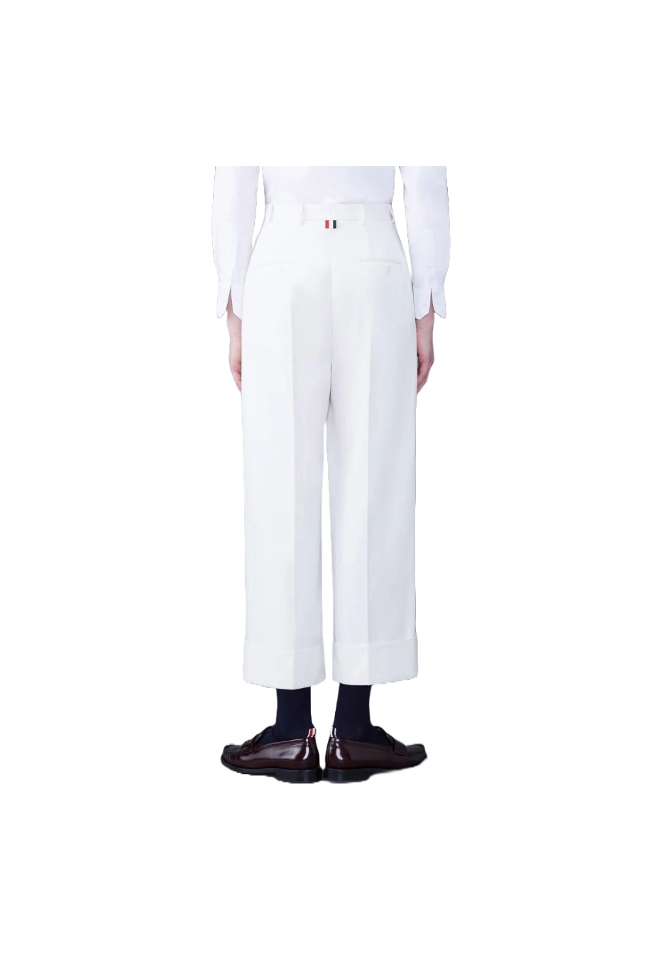 Cotton canvas high waisted trouser