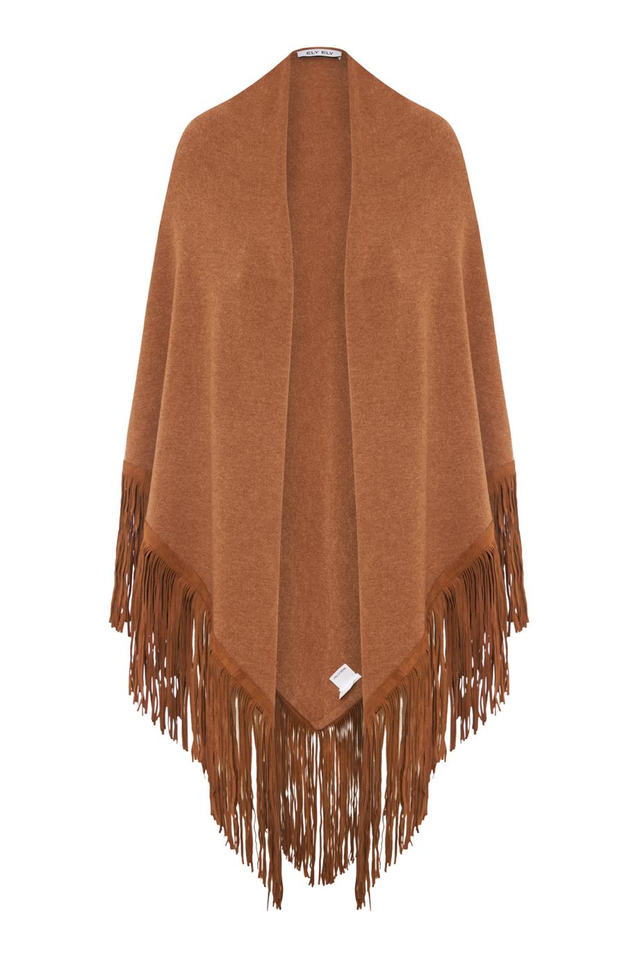 Compte suede-fringed cashmere shawl 