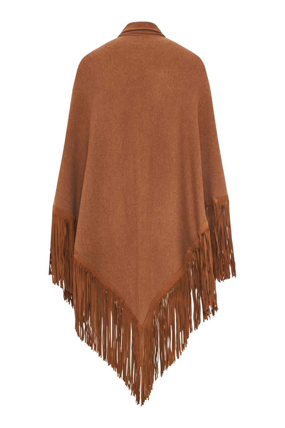 Compte suede-fringed cashmere shawl 