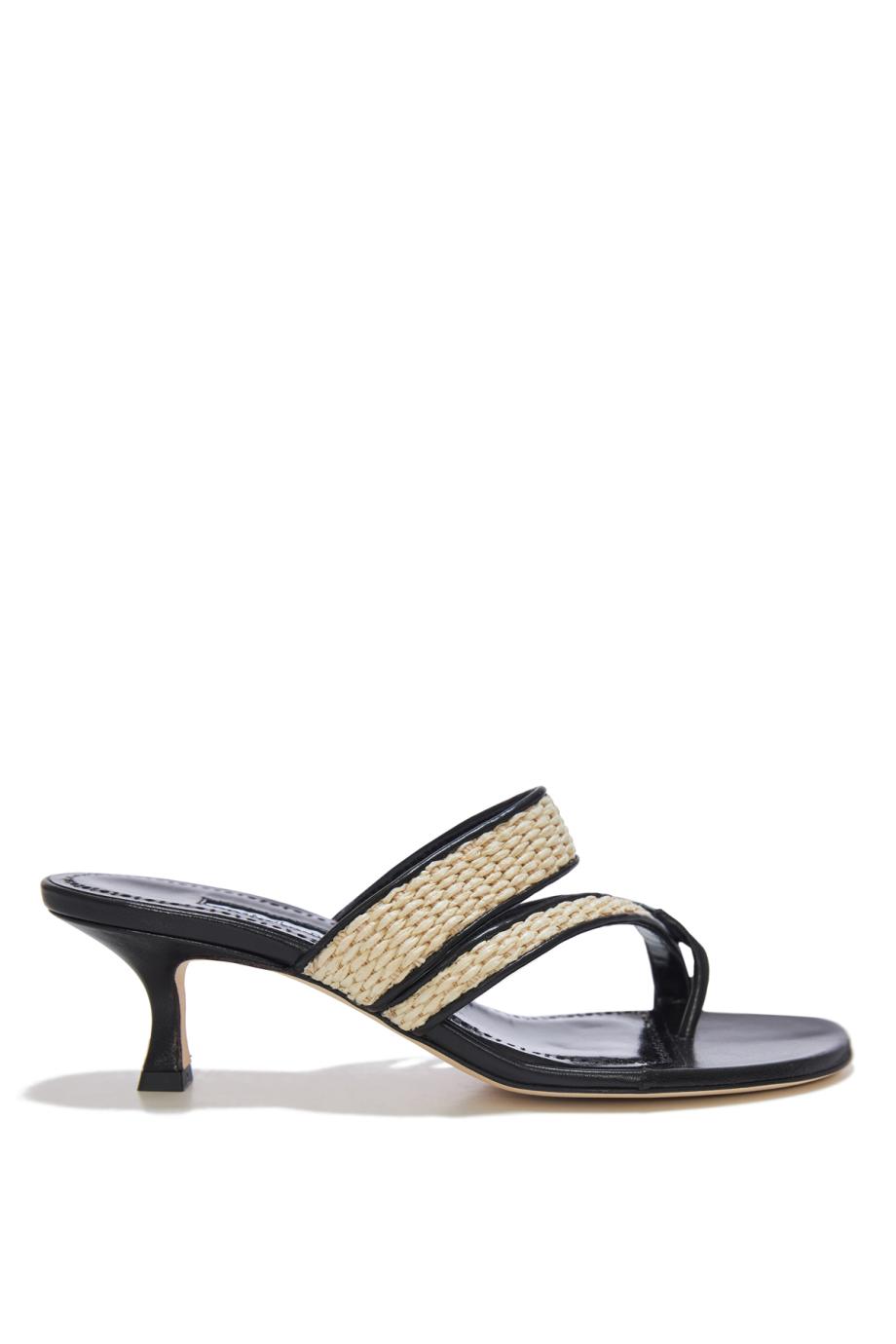 Susa 50 raffia and leather sandals