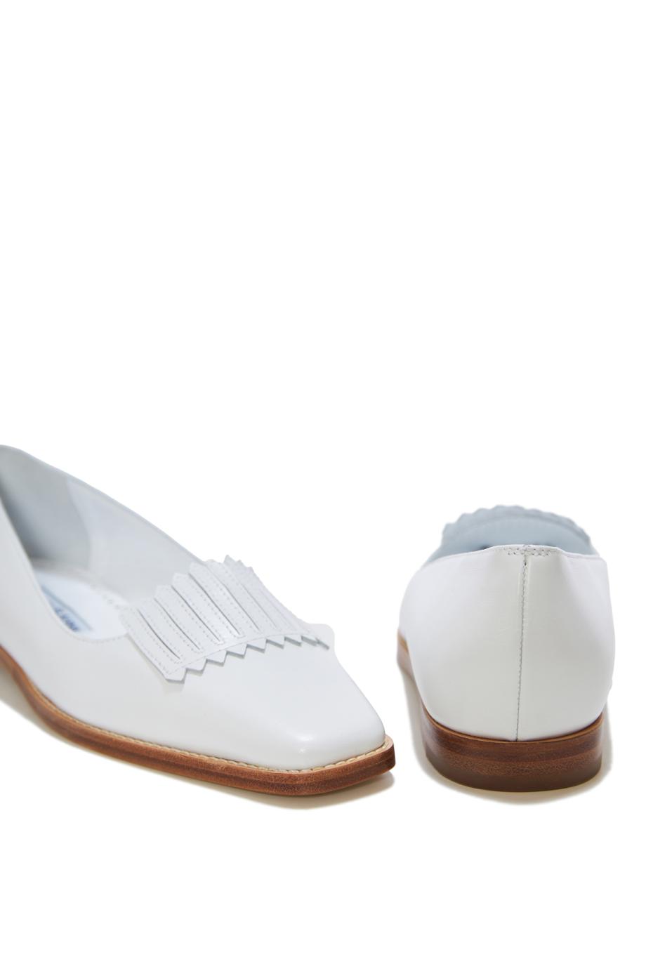 Pausania fringed leather flats 10mm