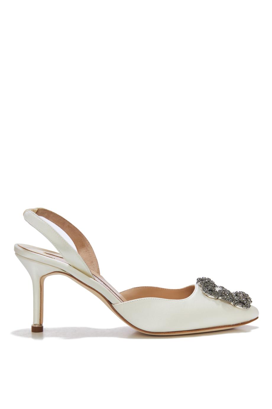 Hangisli 70 embellished satin slingback pumps