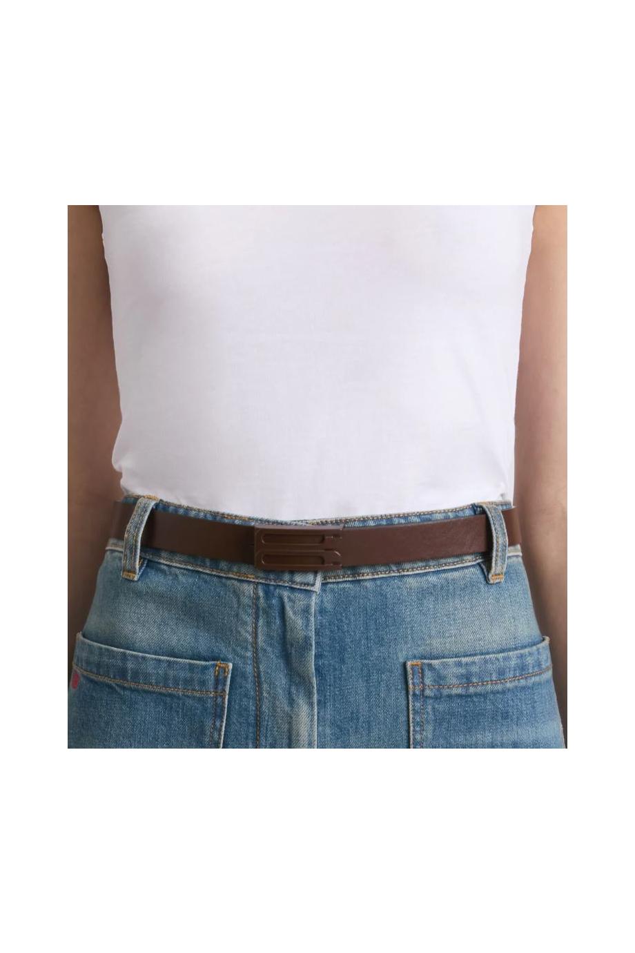 Tonal Frame Belt In Dark Brown Smooth Leather