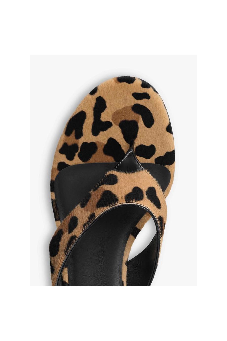 Printed leopard-print calf-hair 55 mules 
