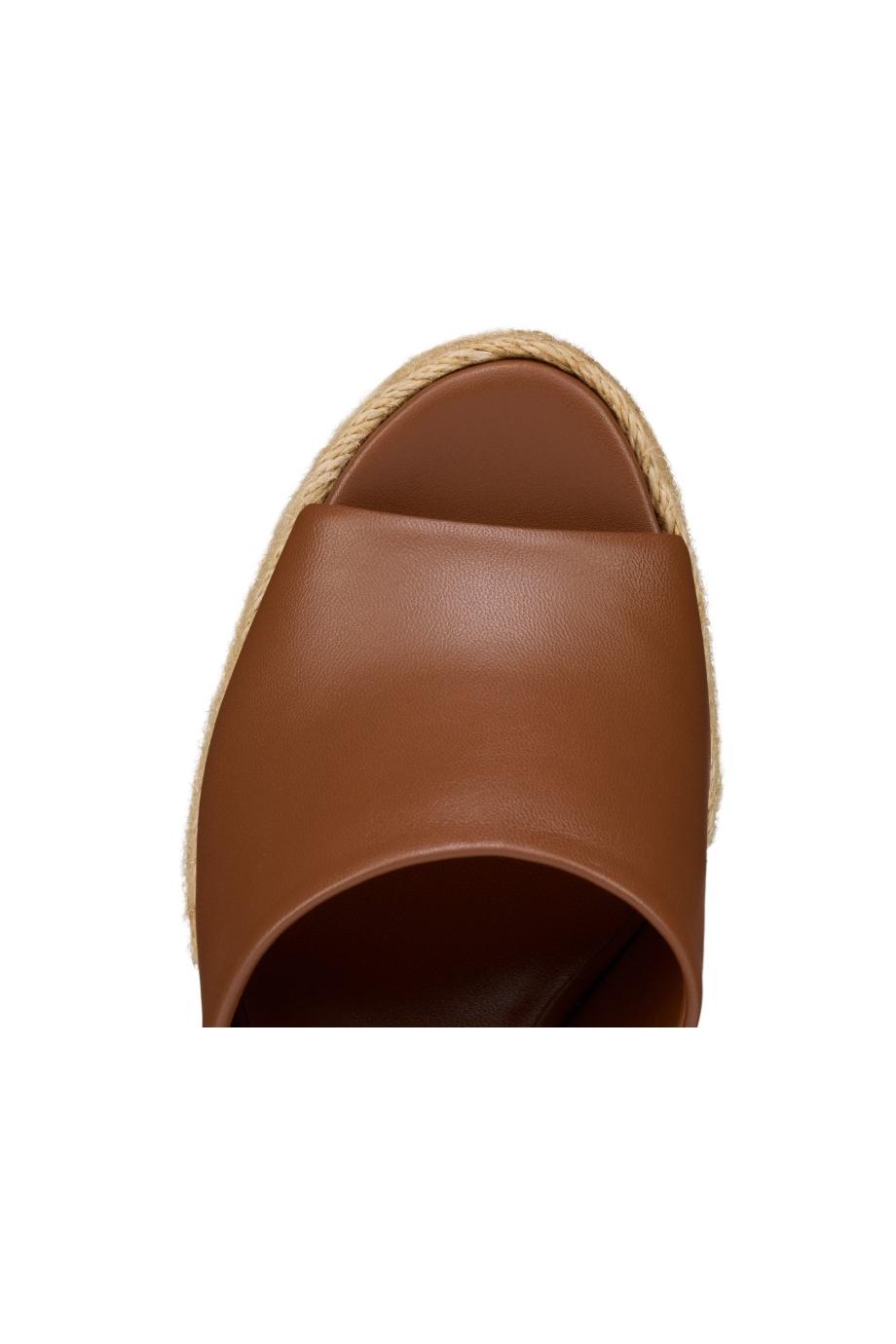 Calaka 85 leather and raffia sandals