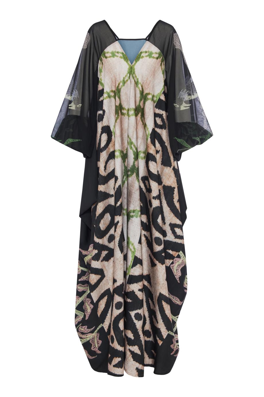 48 Whispers of the Earth silk-blend kaftan