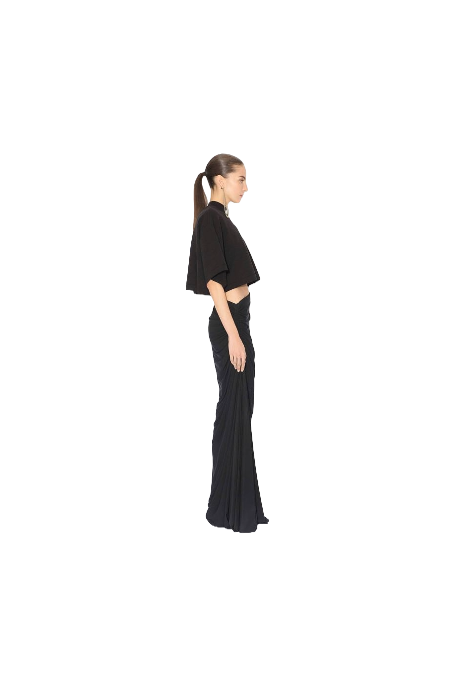 Ruched stretch-jersey maxi skirt