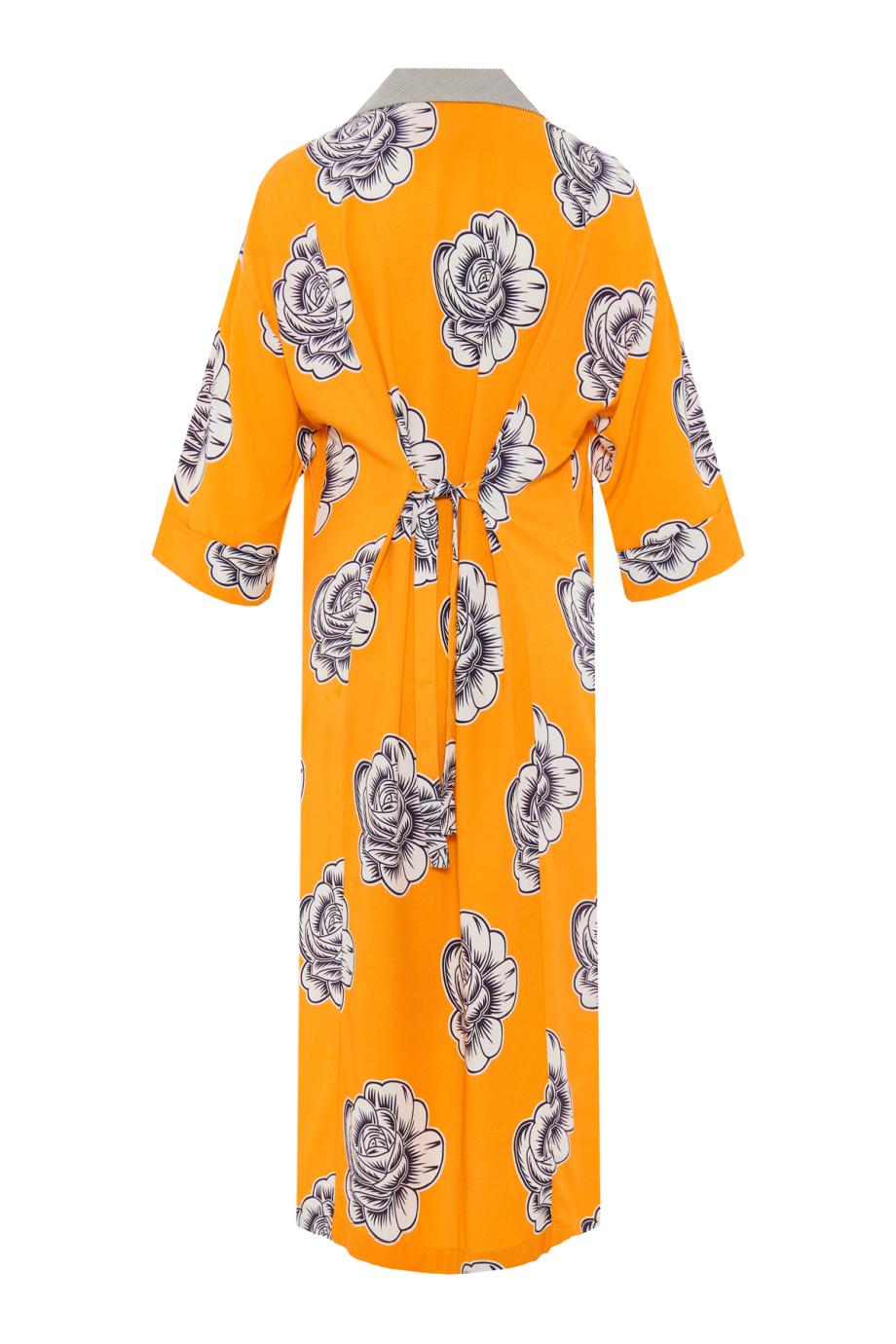 Maneno printed twill midi dress