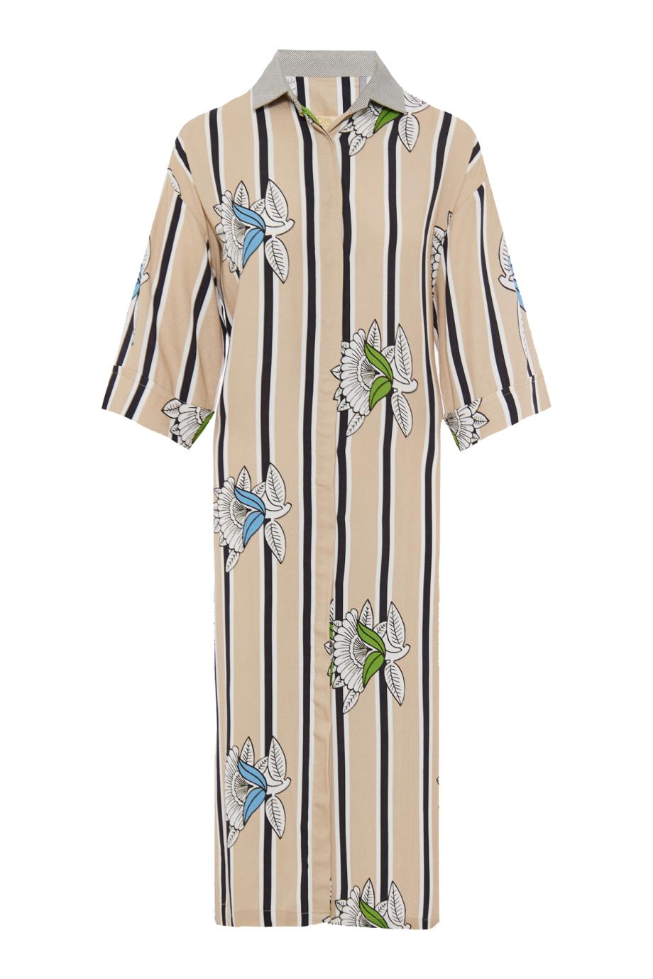 Maneno printed twill midi dress
