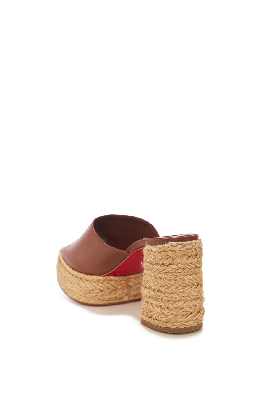 Calaka 85 leather and raffia sandals
