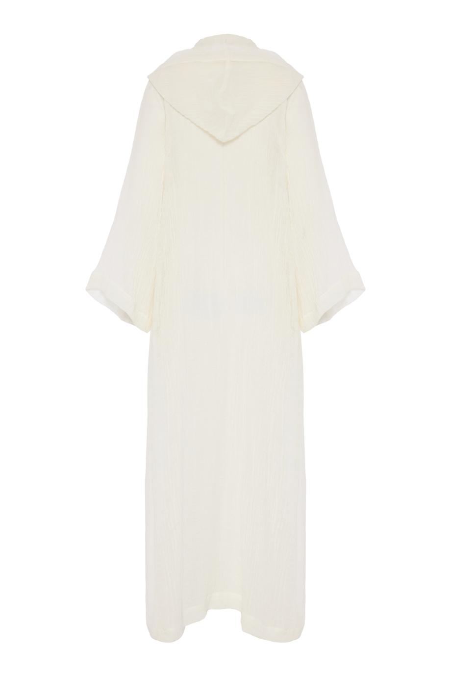 Sorrento linen-blend gauze hooded coverup