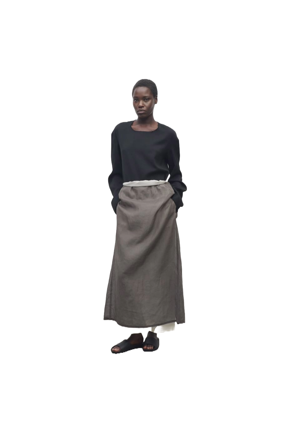 Zaira cotton-organza midi skirt