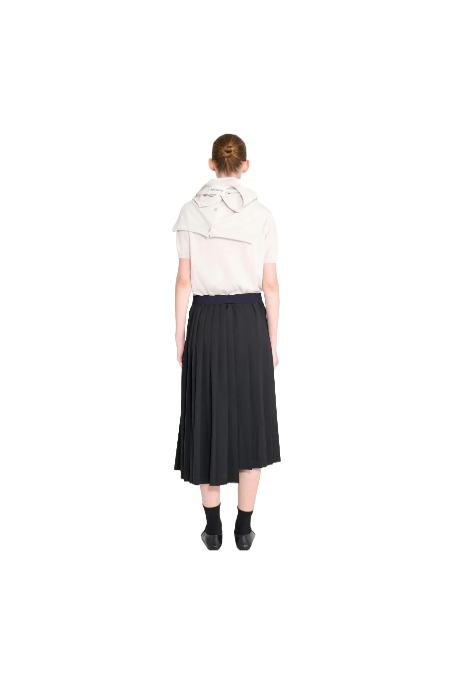 Joan pleated wool-blend midi skirt