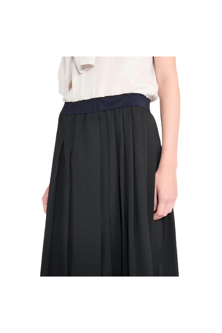 Joan pleated wool-blend midi skirt