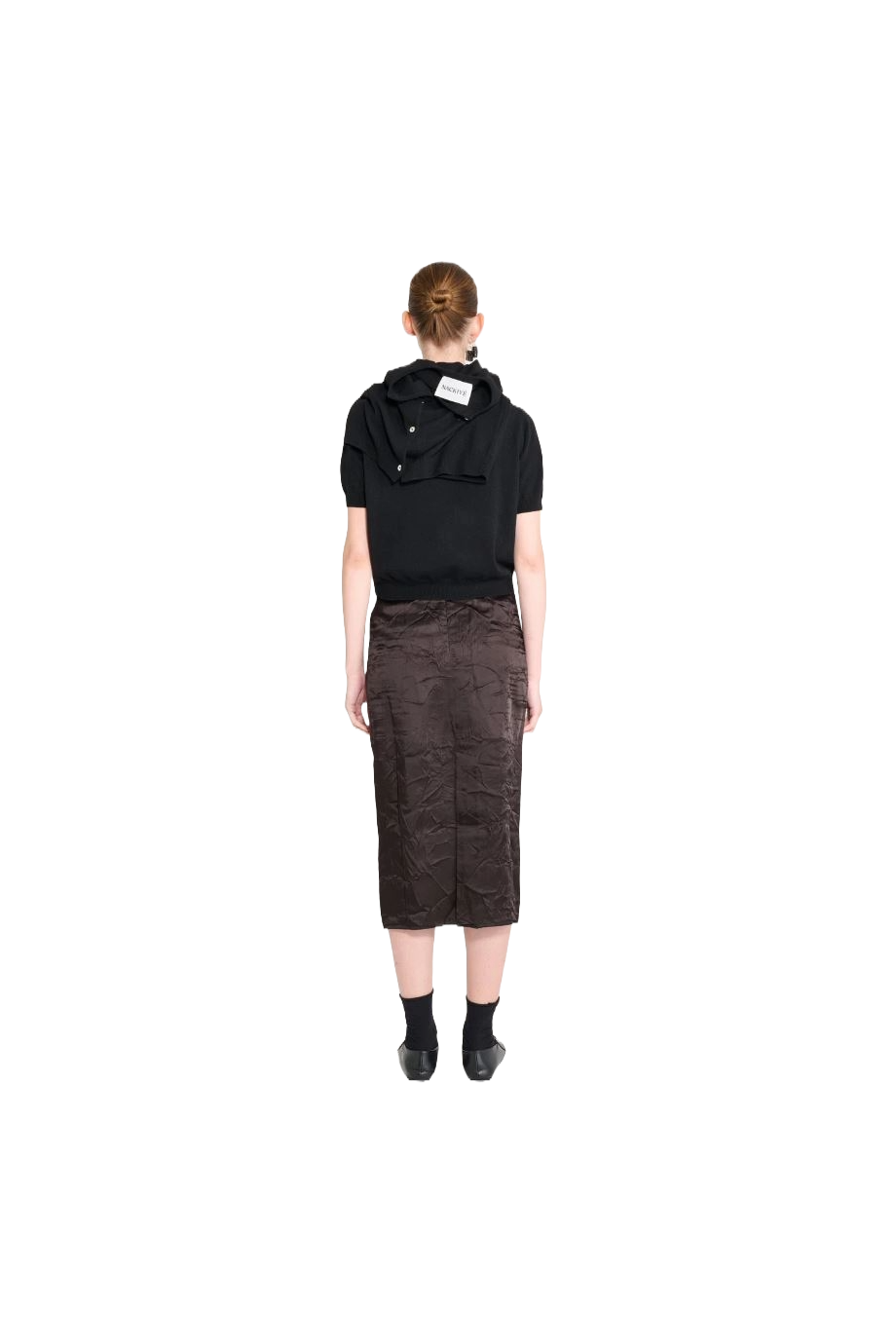 Crayon crinkled midi skirt