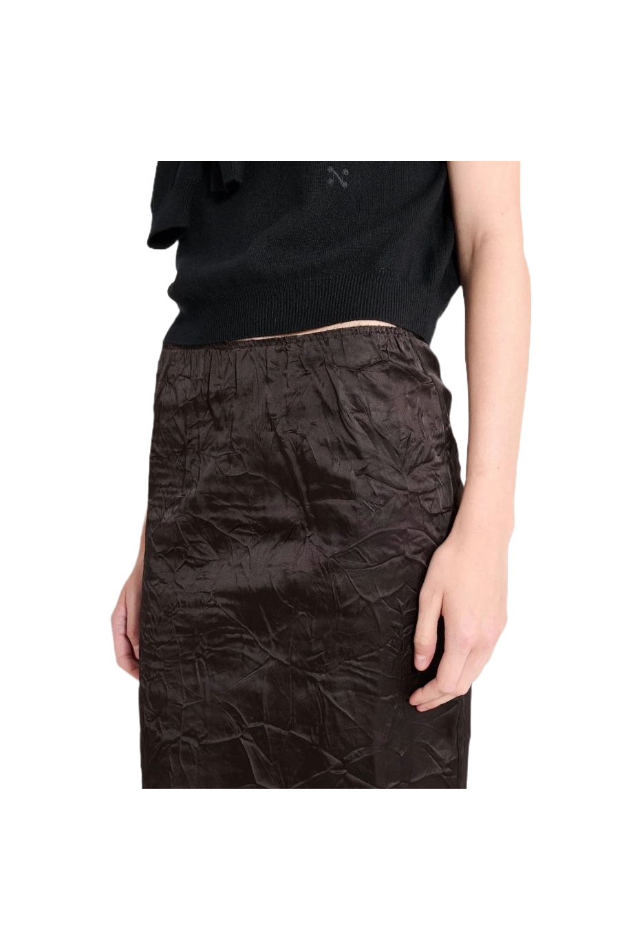 Crayon crinkled midi skirt