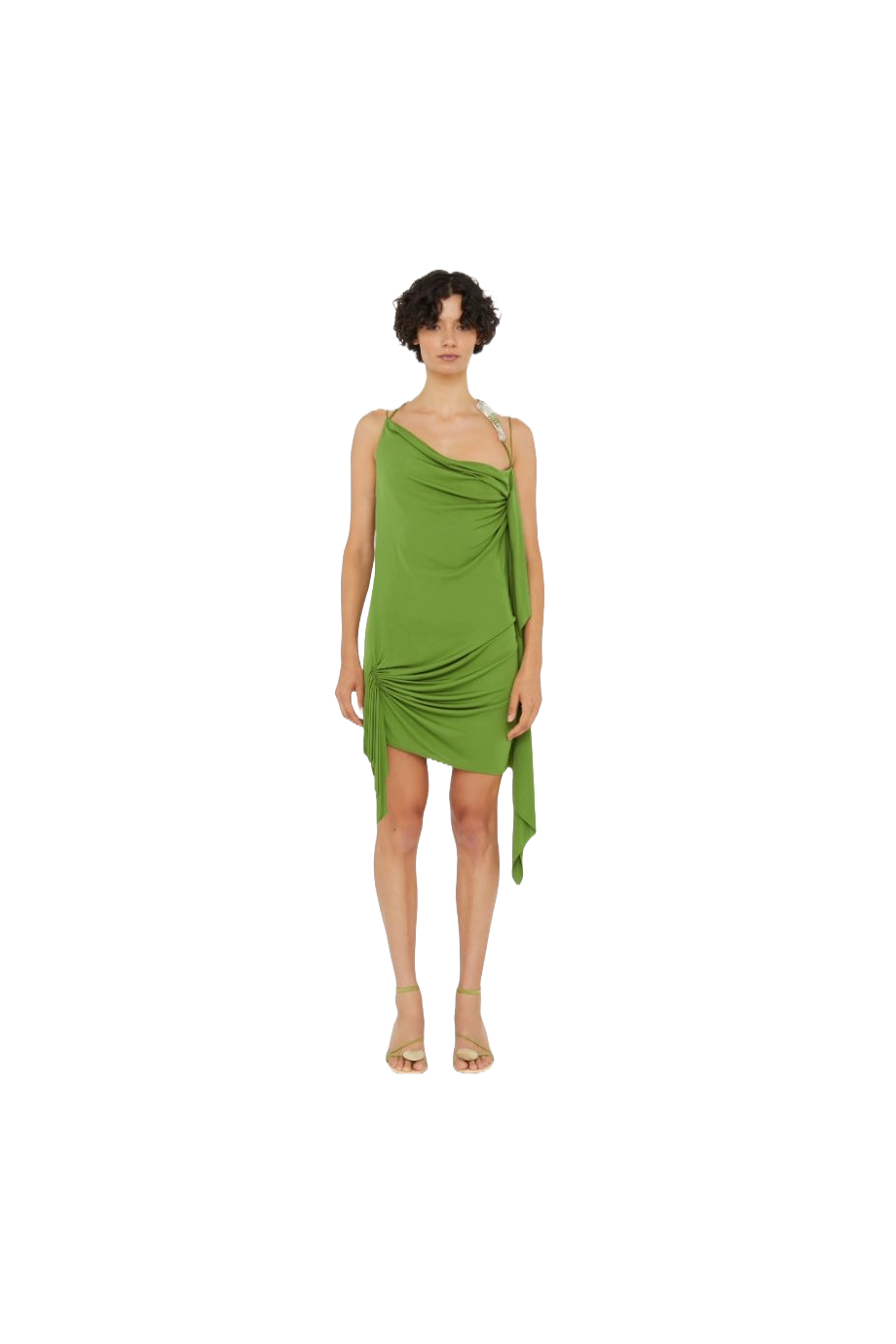 Encased Nature draped jersey mini dress