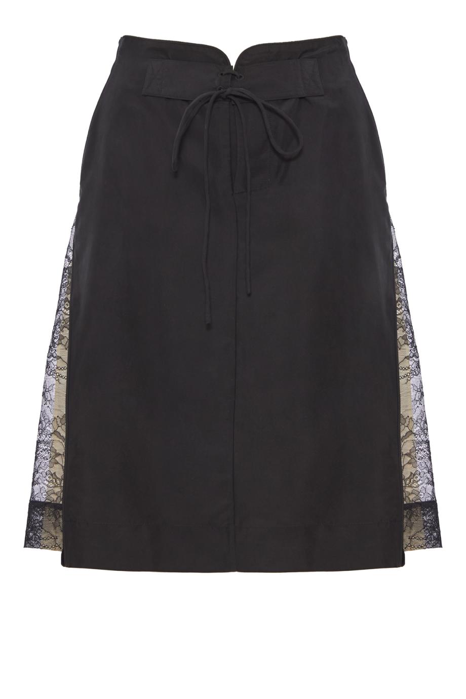 Hudson lace and silk midi skirt
