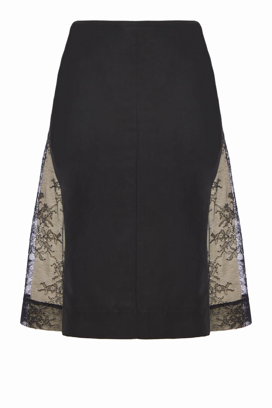 Hudson lace and silk midi skirt
