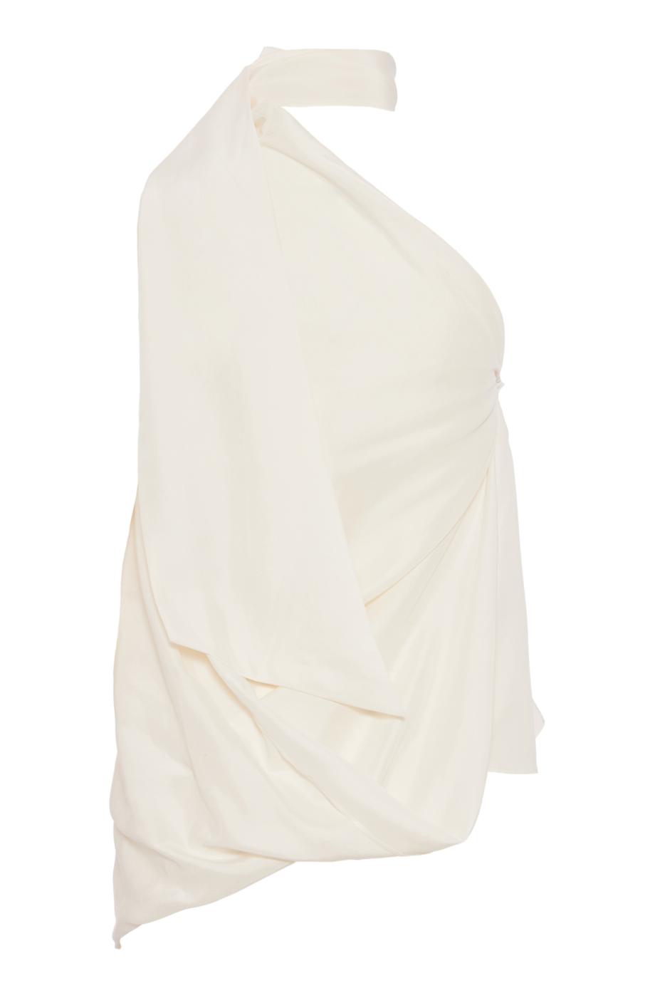 Encased Nature draped silk top