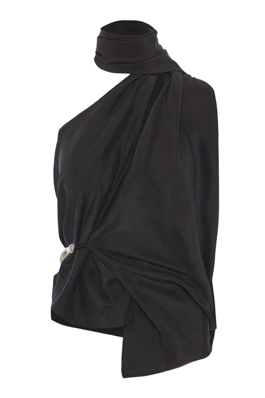 Encased Nature draped silk top