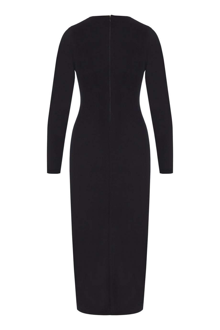 Lace-trimmed crepe midi dress