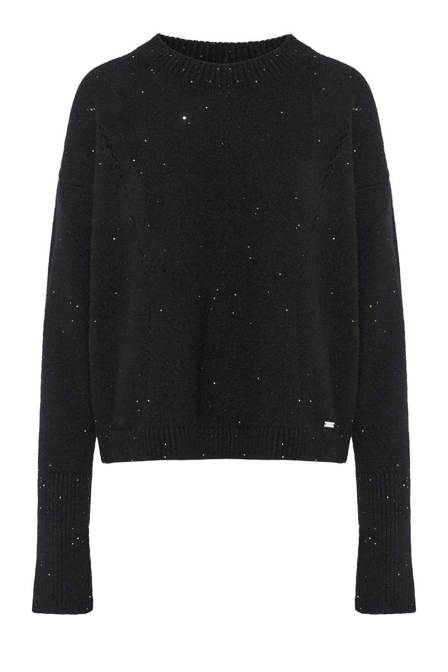 Sequined wool and silk sweater