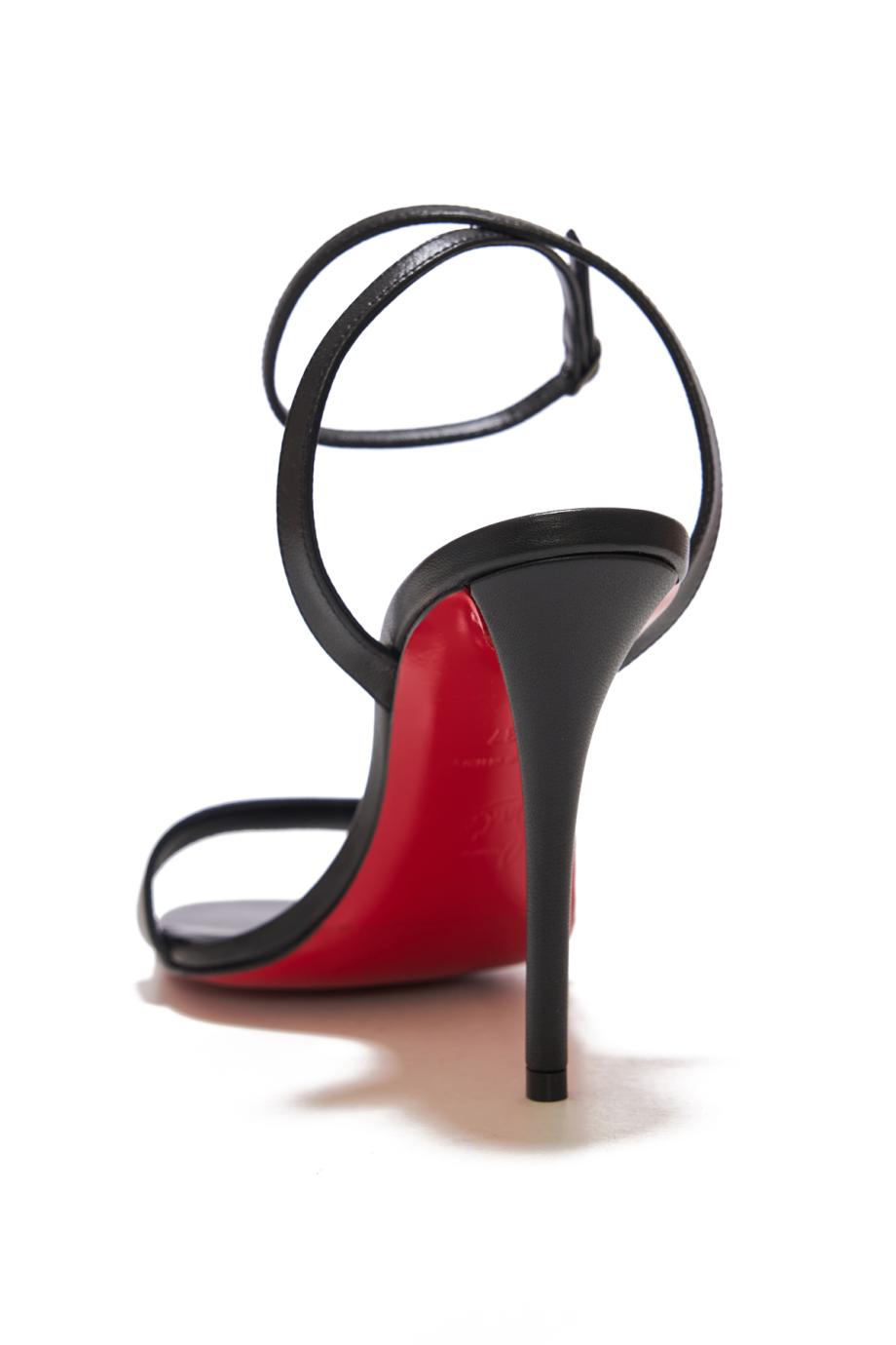 100 mm Strappy sandals - Lamb nappa leather - Black - Women