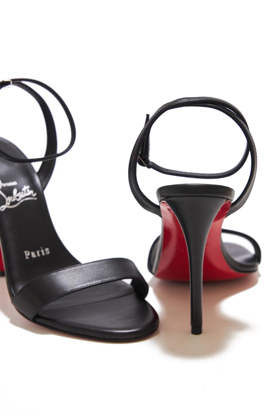 100 mm Strappy sandals - Lamb nappa leather - Black - Women