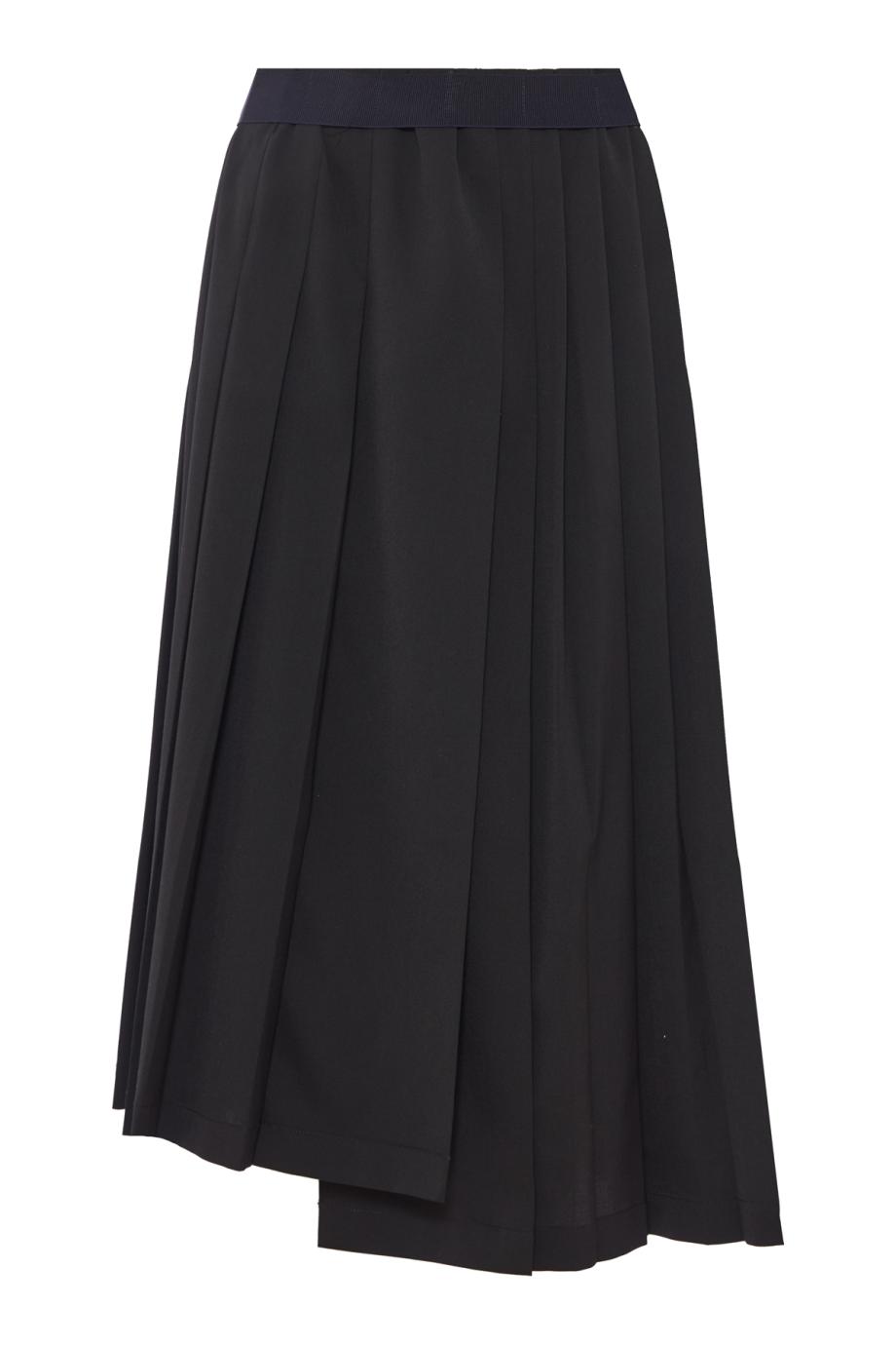 Joan pleated wool-blend midi skirt