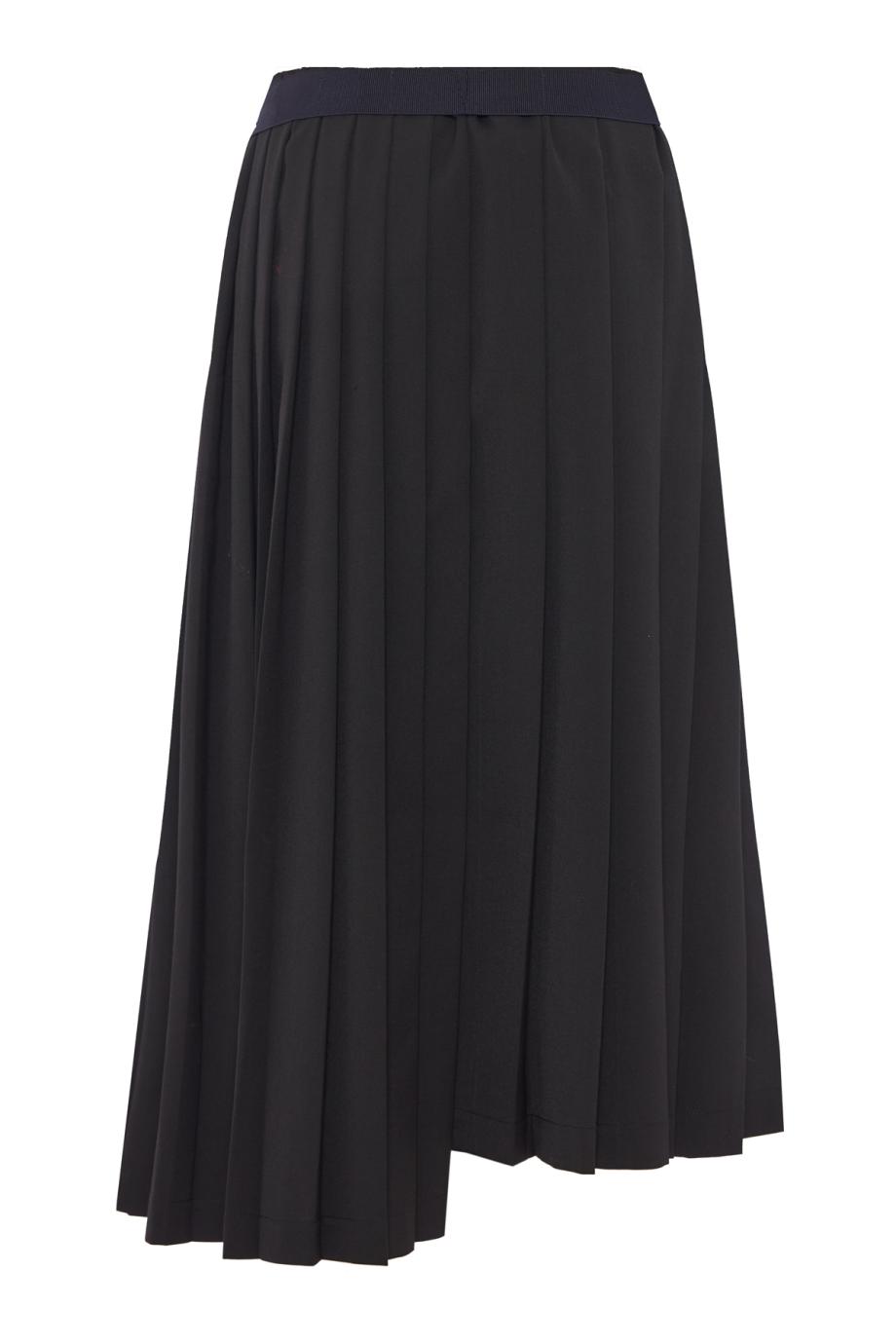 Joan pleated wool-blend midi skirt