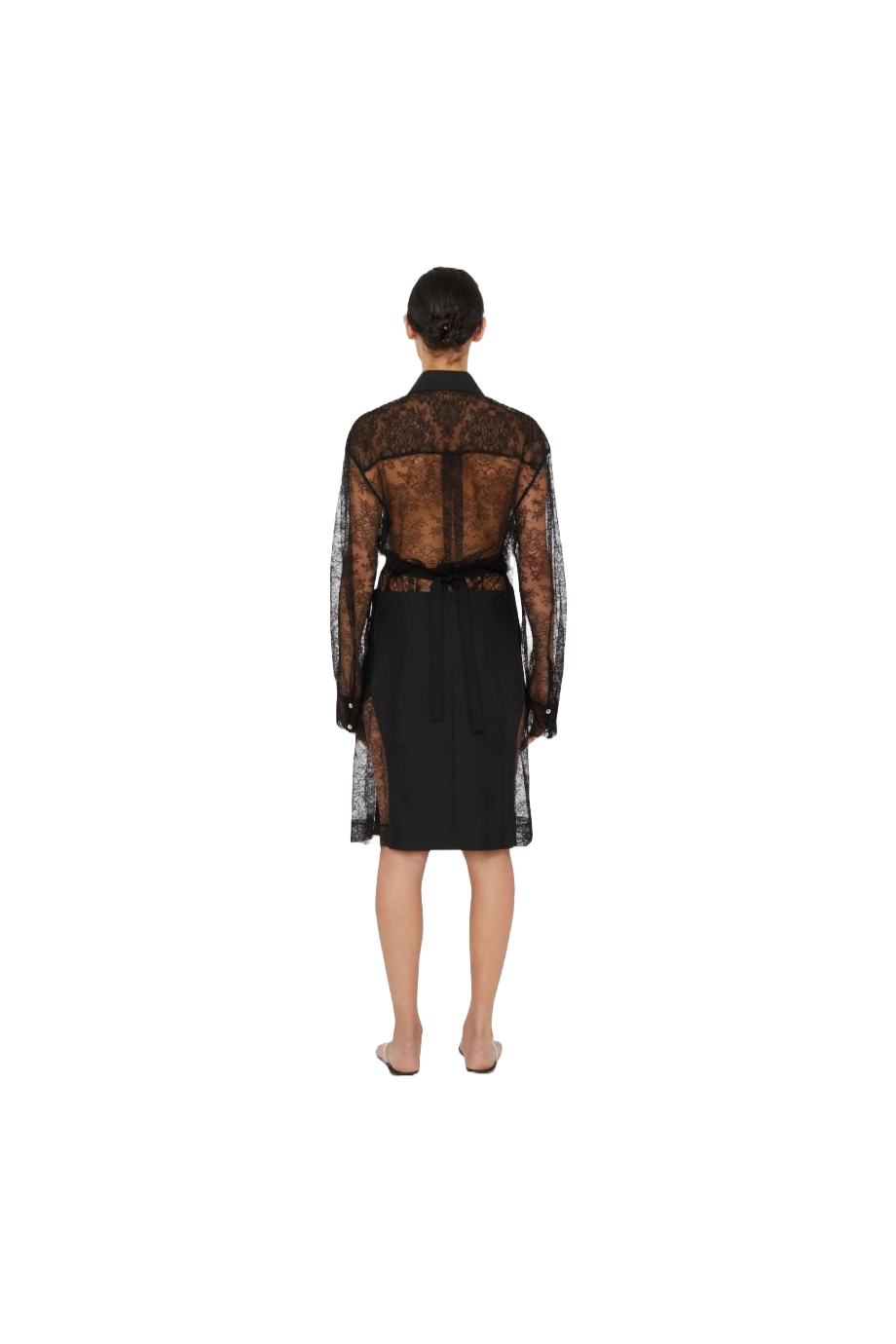 Hudson lace and silk midi skirt