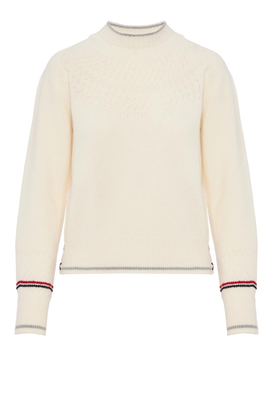 Pointelle-knit wool sweater