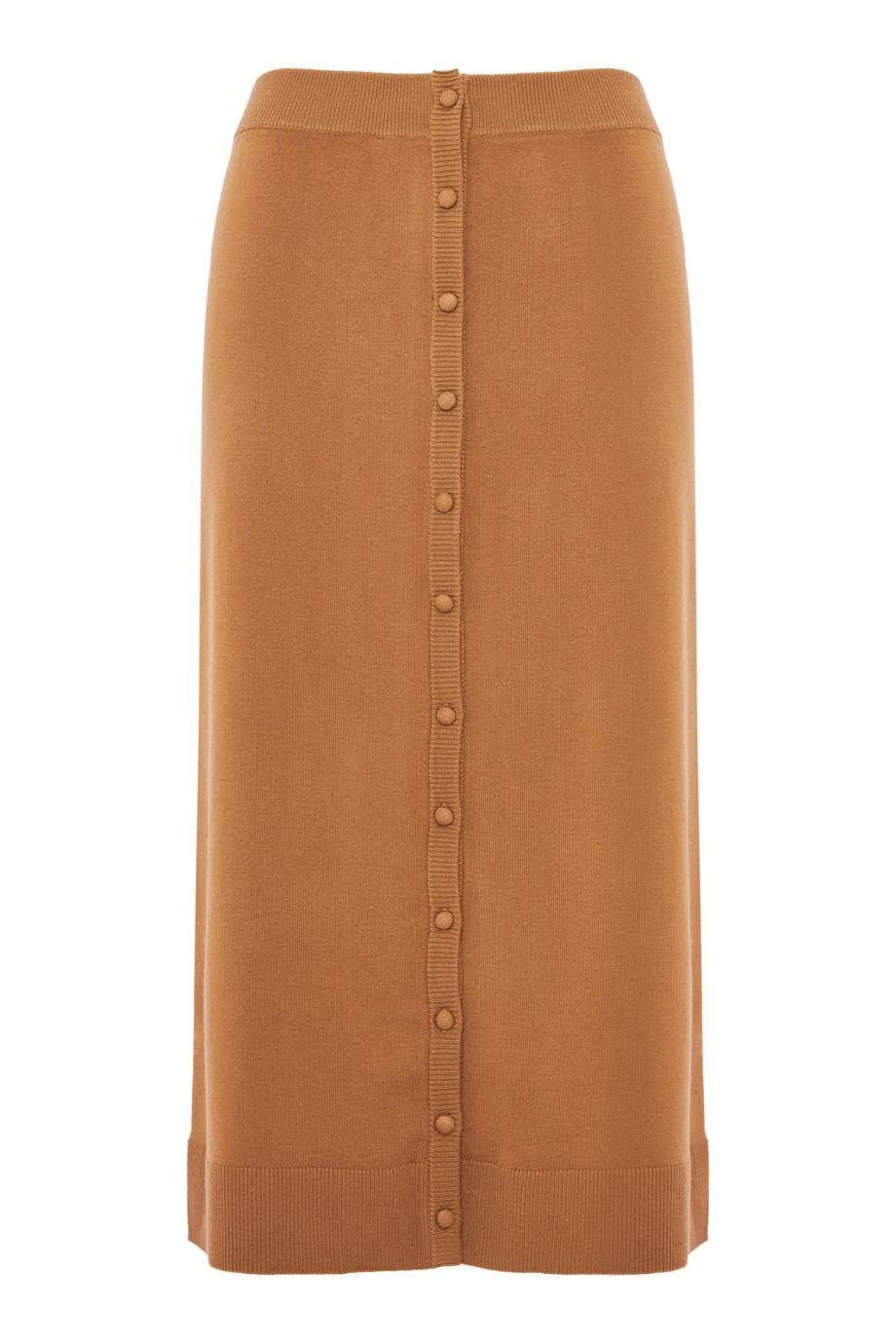 Knitted wool-blend midi skirt