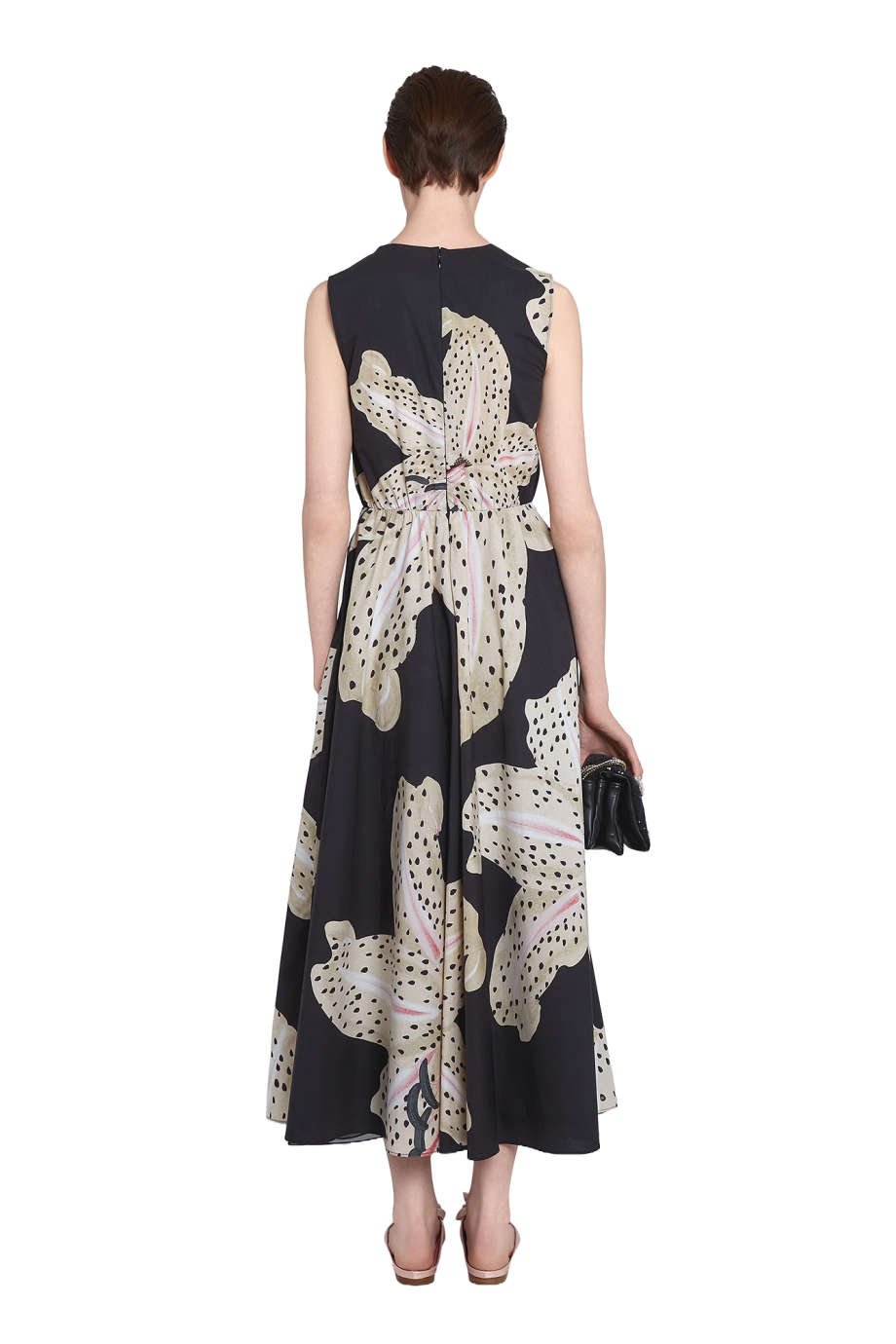 Printed cotton midi dress