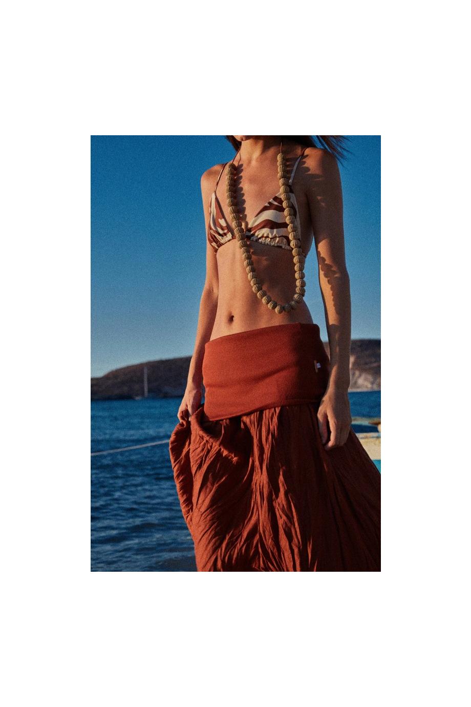 Light & Sound cotton and linen maxi skirt