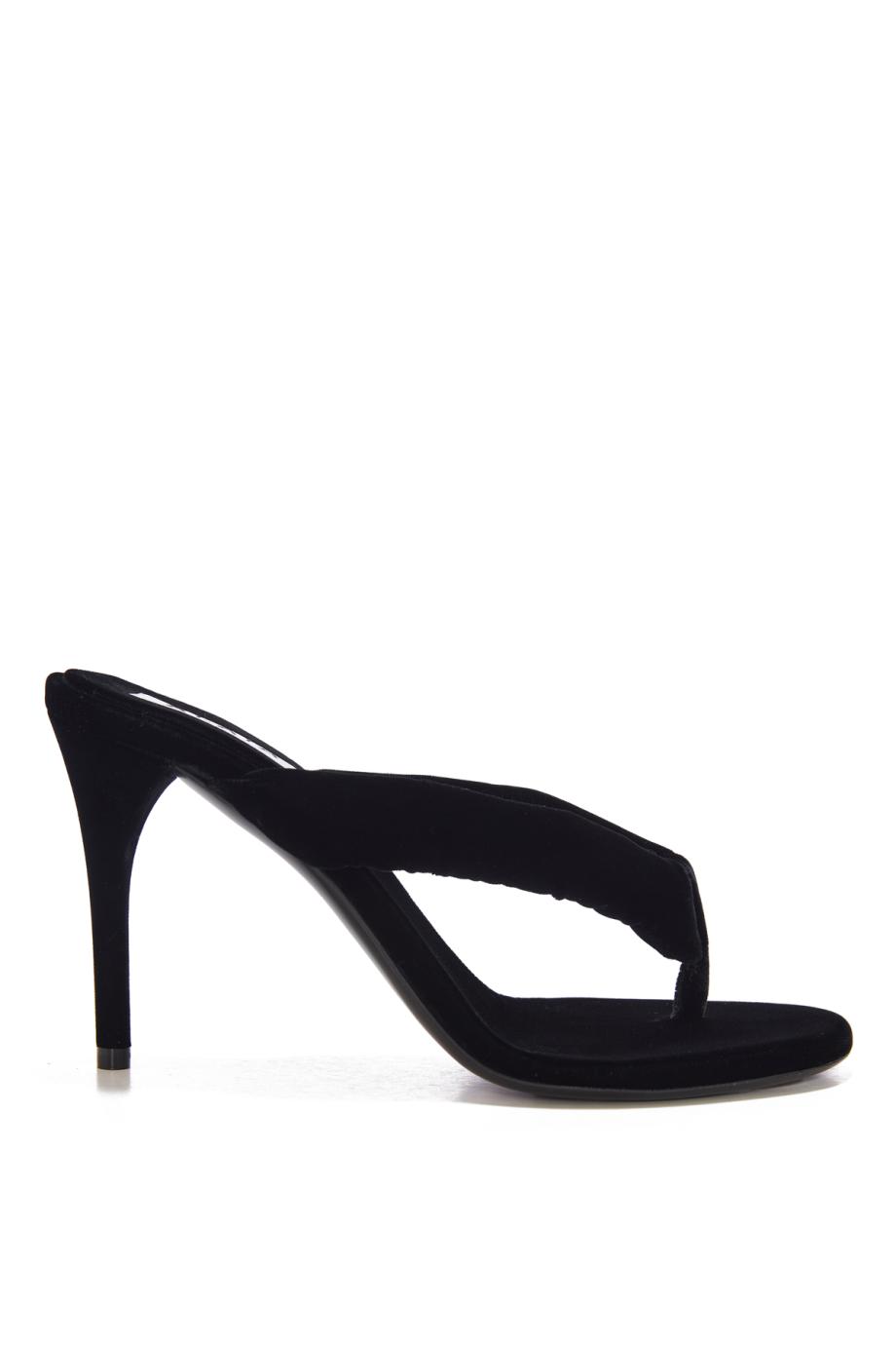 Heel thong mules in velvet 90 mules