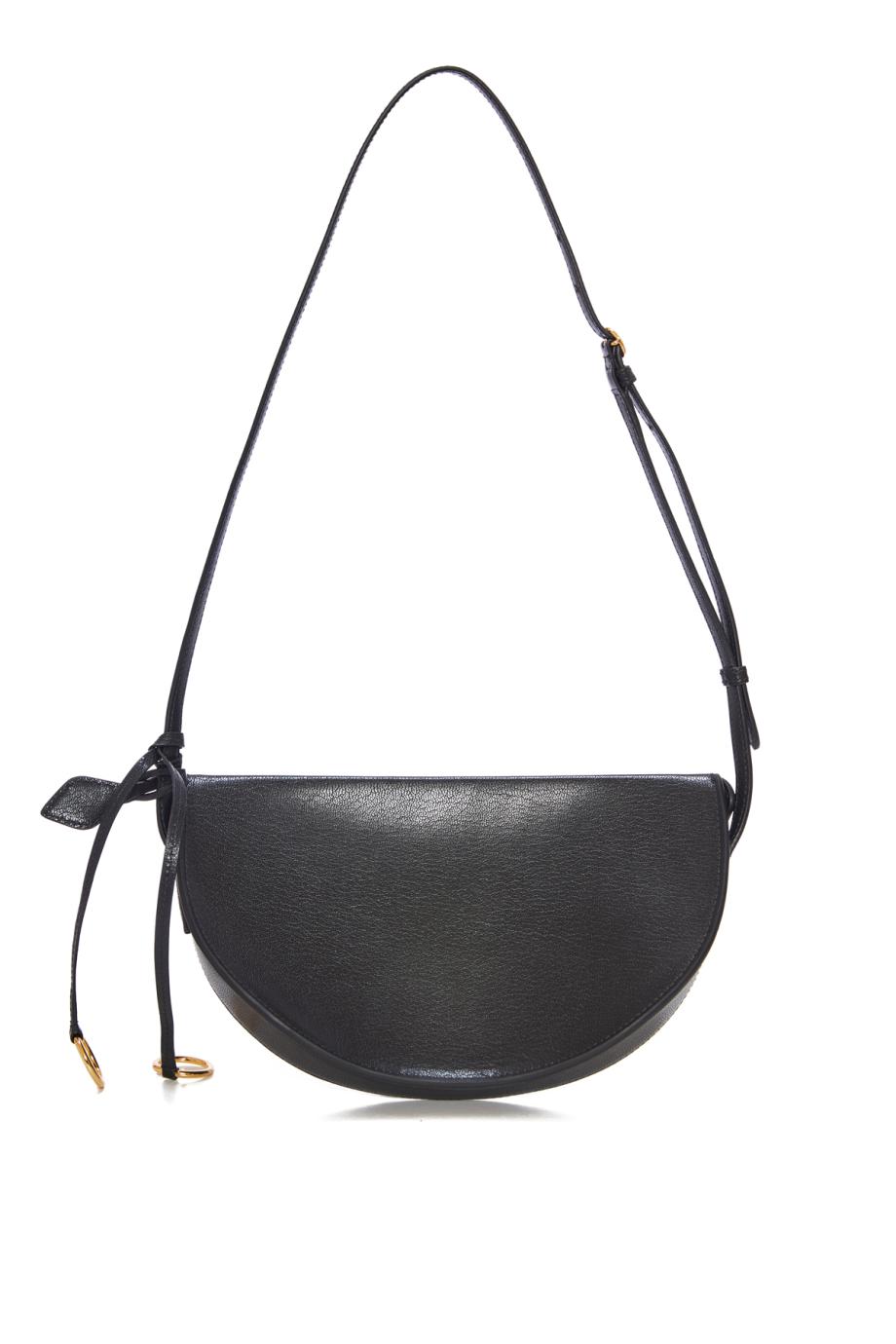 Hip east west shoulder bag in goatskin