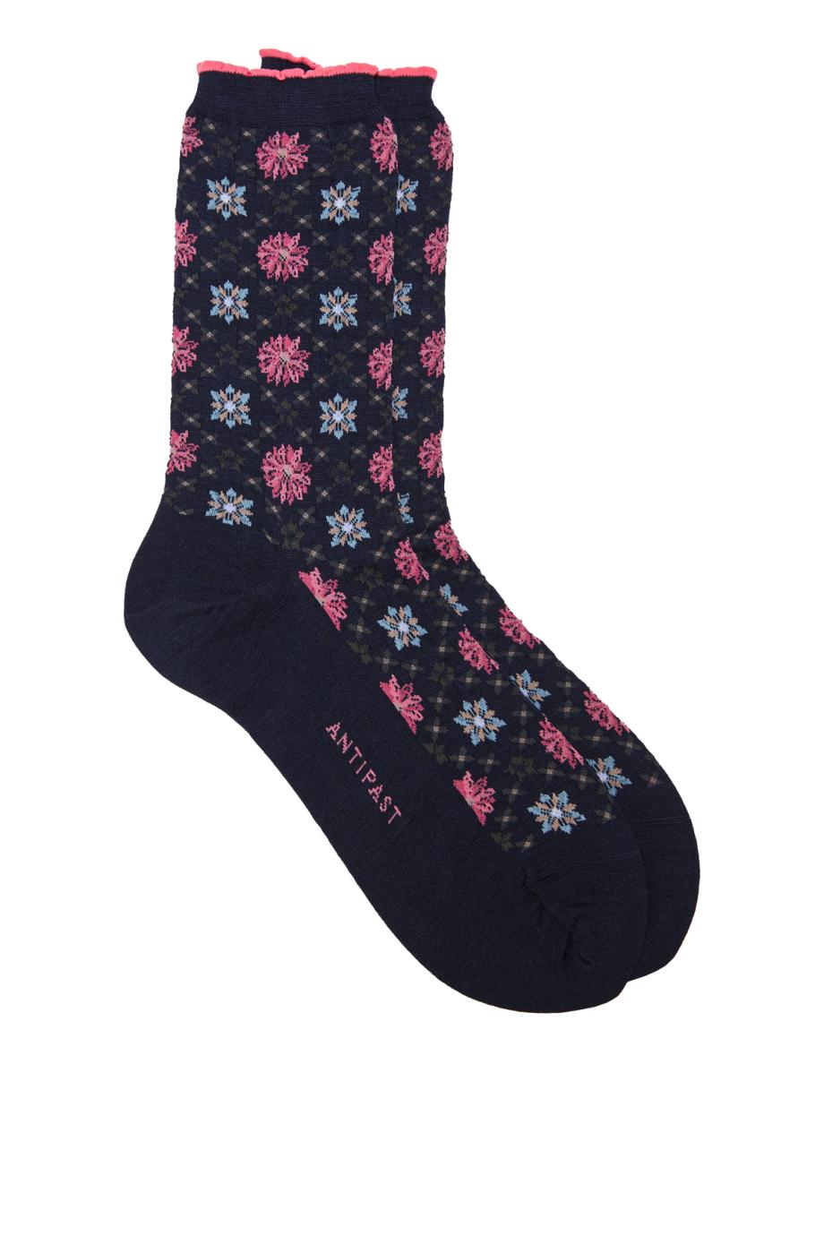 Kaleidoscope intarsia wool-blend socks
