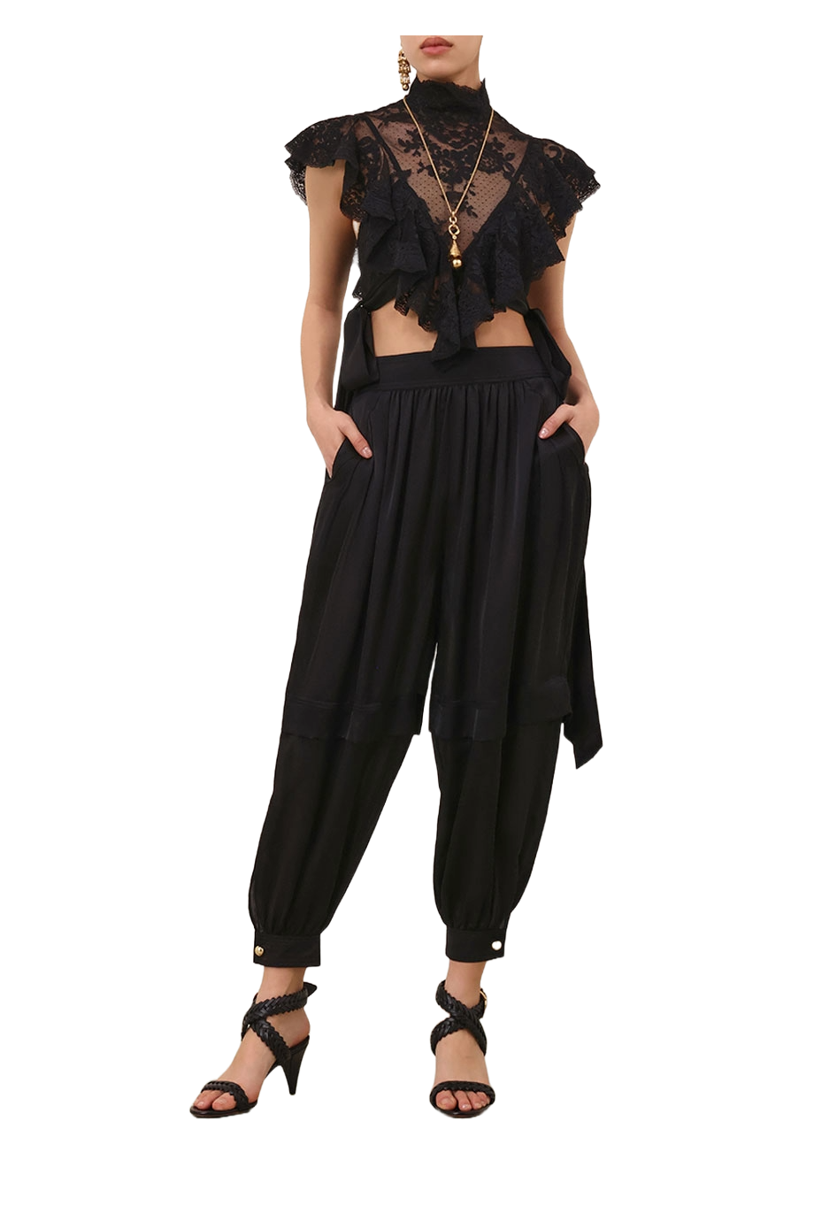 Hypnotic printed silk harem pants