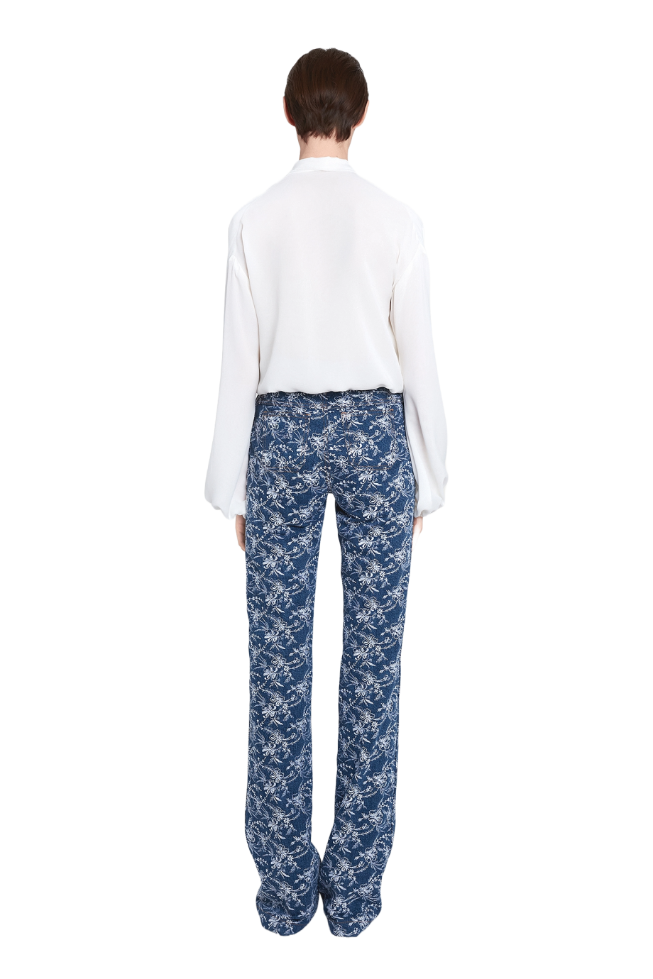 Embroidered denim pants