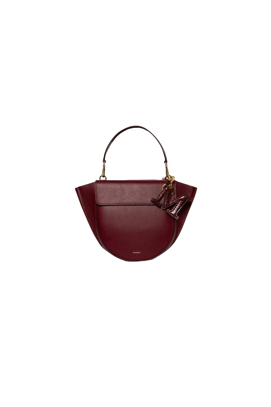 Bag Charm Letter M Bordeaux Python