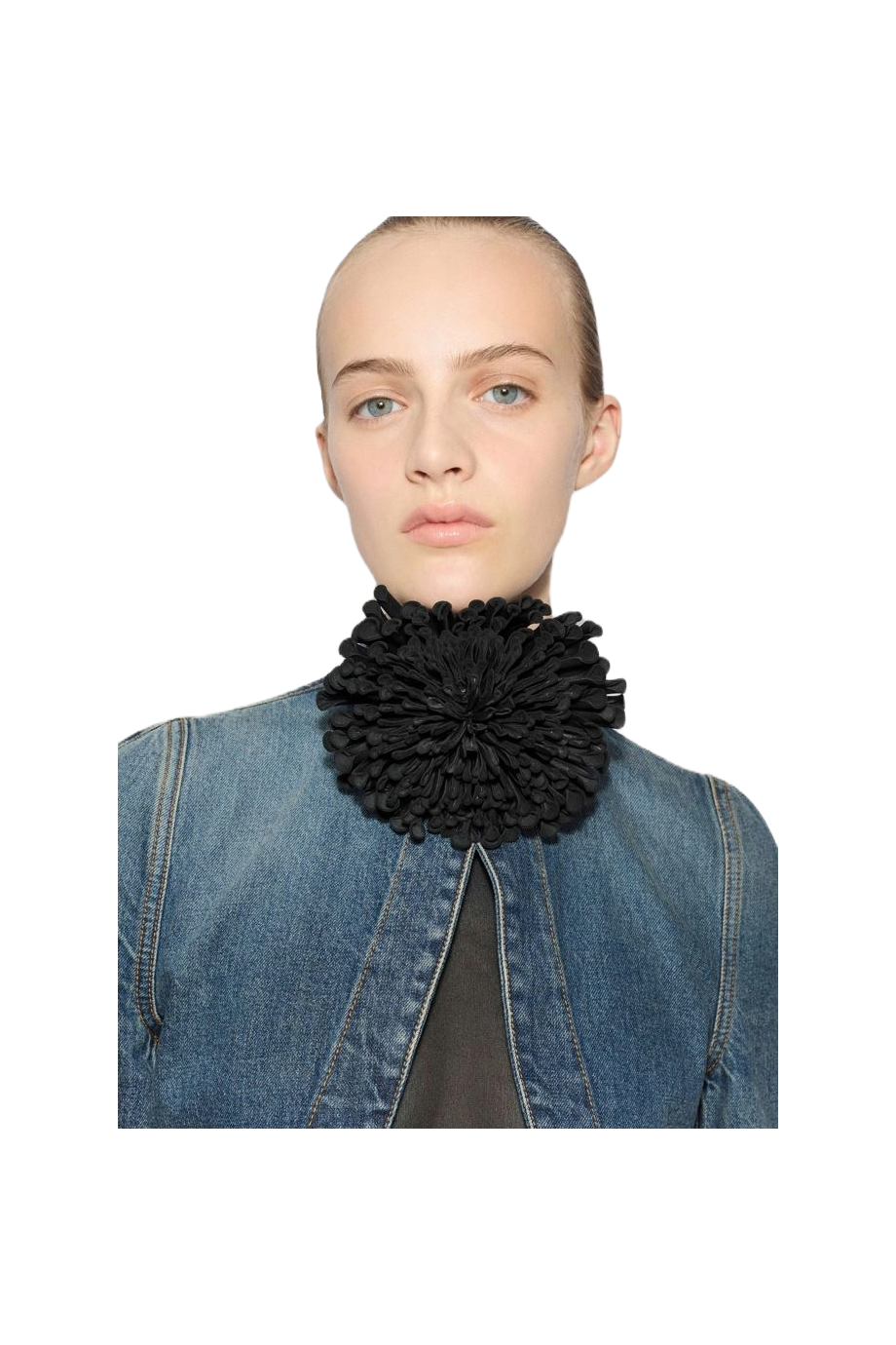 Leather floral choker