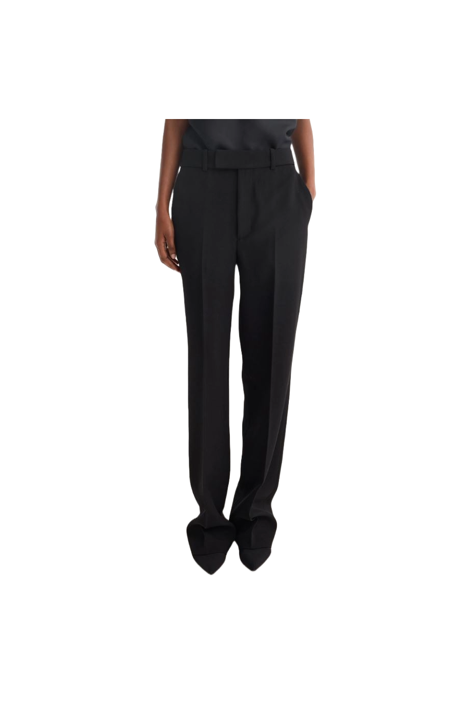Straight wool-blend pants