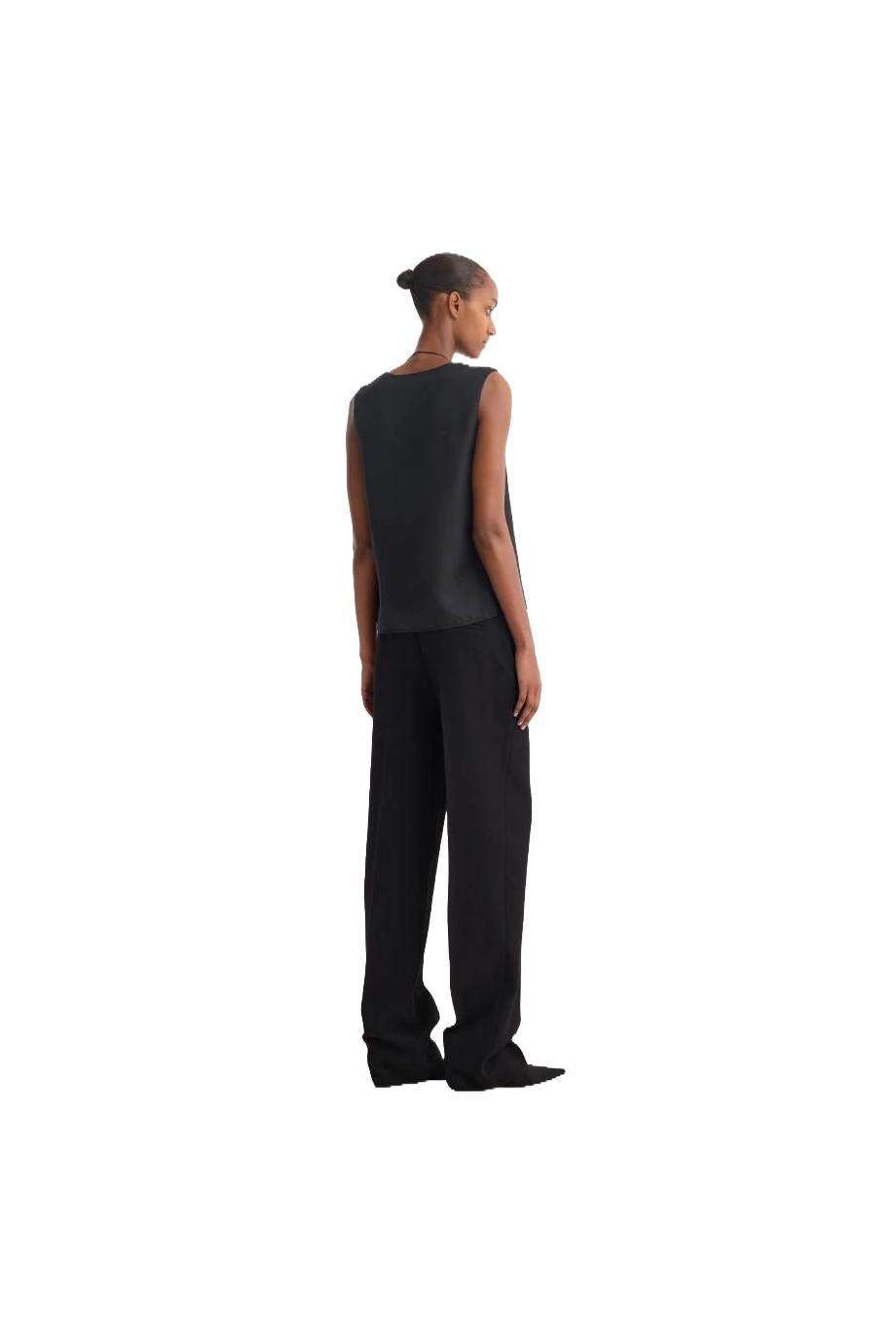 Straight wool-blend pants