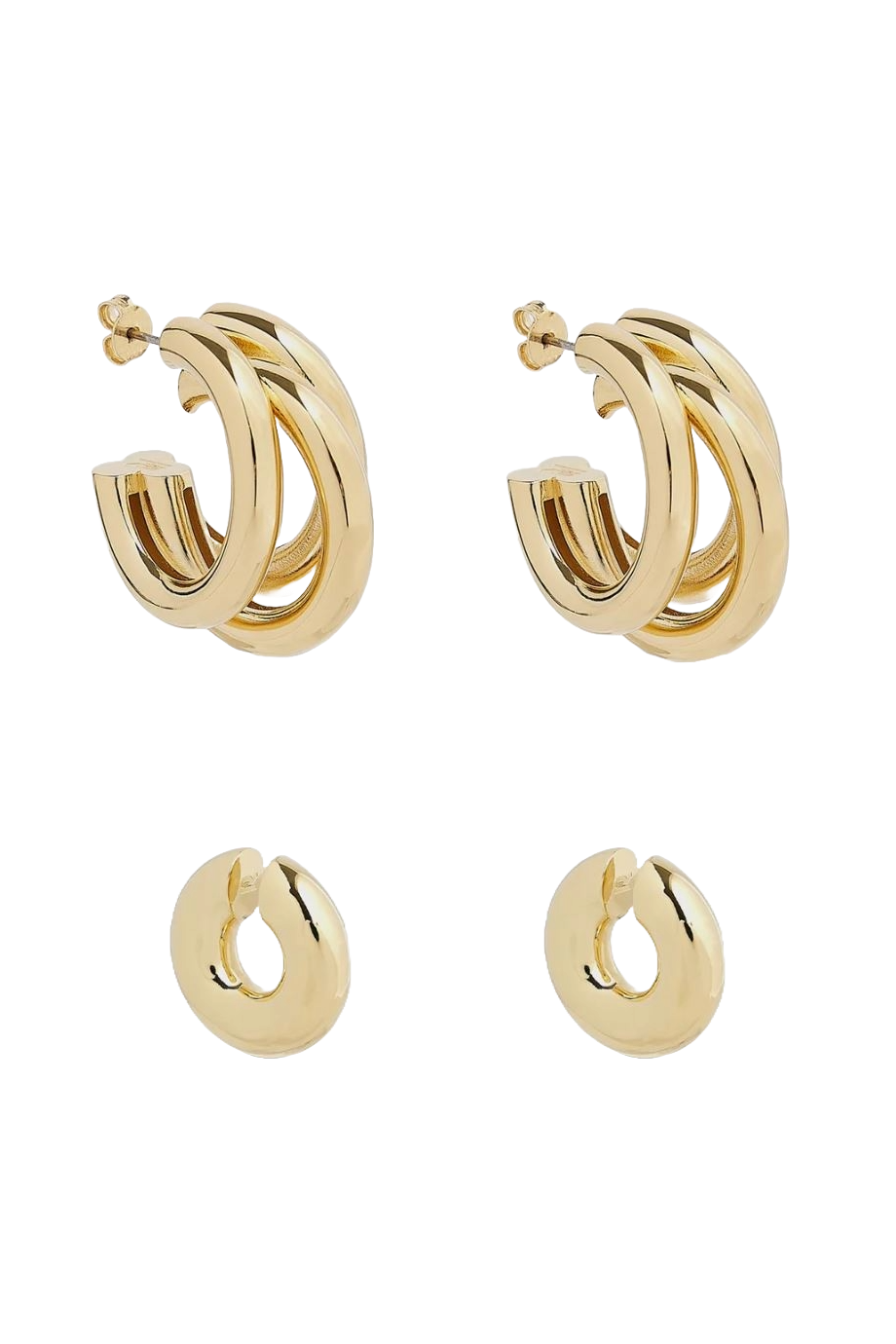 Gold-tone earrings and ear cuffs