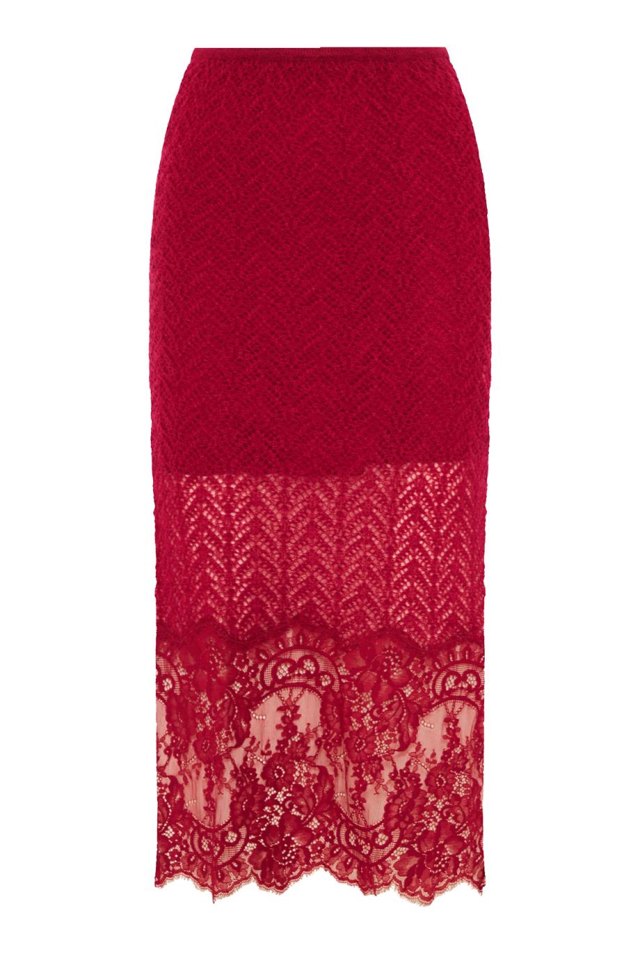 Knitted lace midi skirt