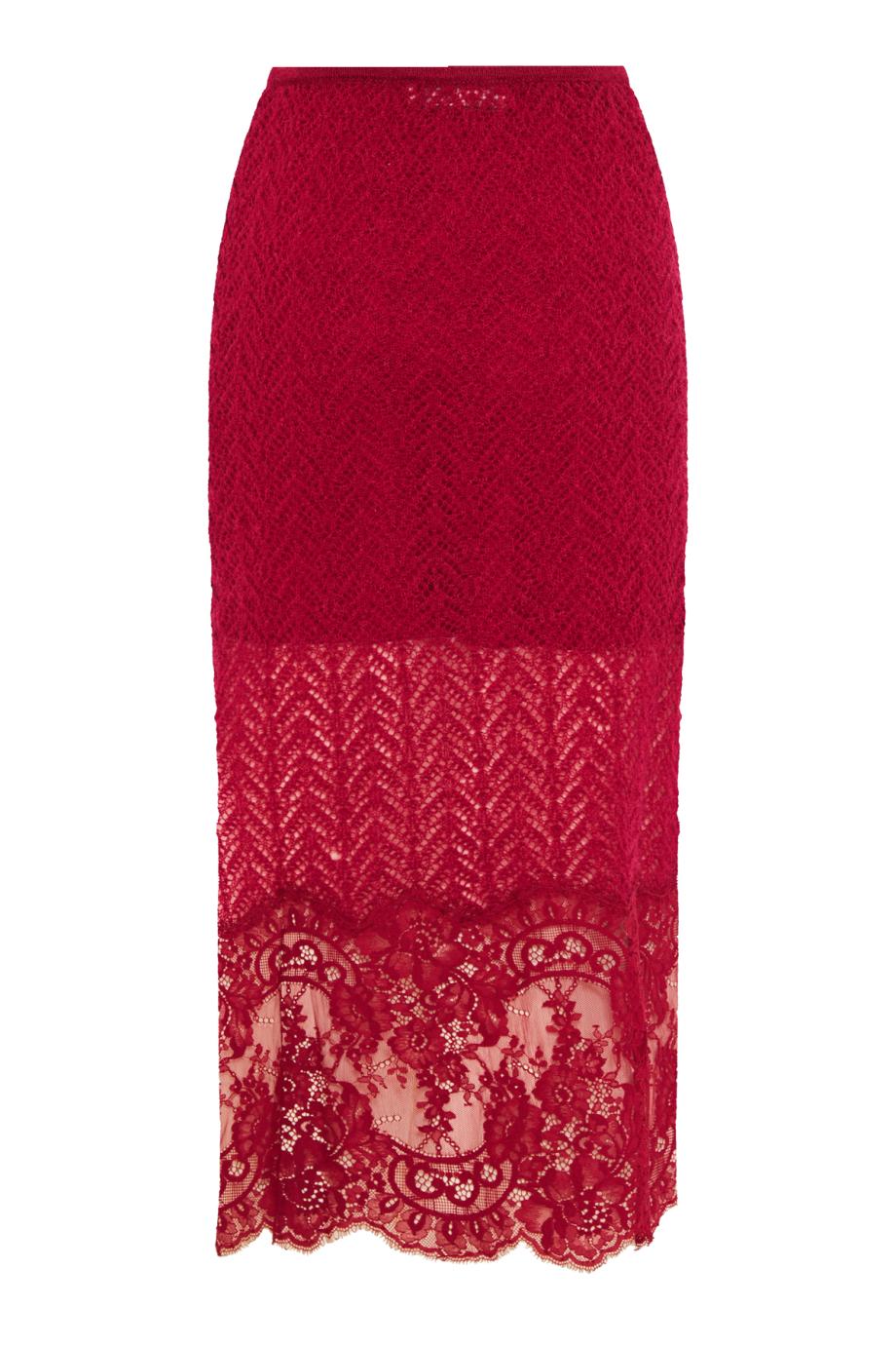 Knitted lace midi skirt